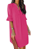 QACOHU Summer Dresses for Women 2026 Casual Loose Sundress Summer Wedding Guest Shift Dress Rose Pink L