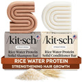 Kitsch Rice Water Shampoo & Conditioner Set – Solid Shampoo & Conditioner Bar with Protein for Hair Growth, Strengthening Hair & Damage Repair – Paraben, Sulfate & Silicone Free – 2 Pack