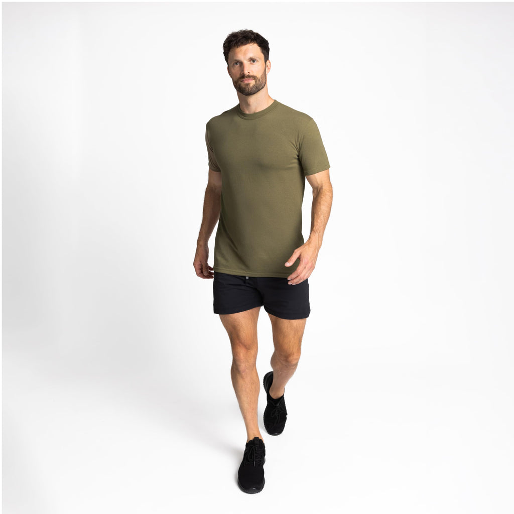 Soffe Men's 3 Pack - USA Poly/Cotton Military Tee, Tan, Medium
