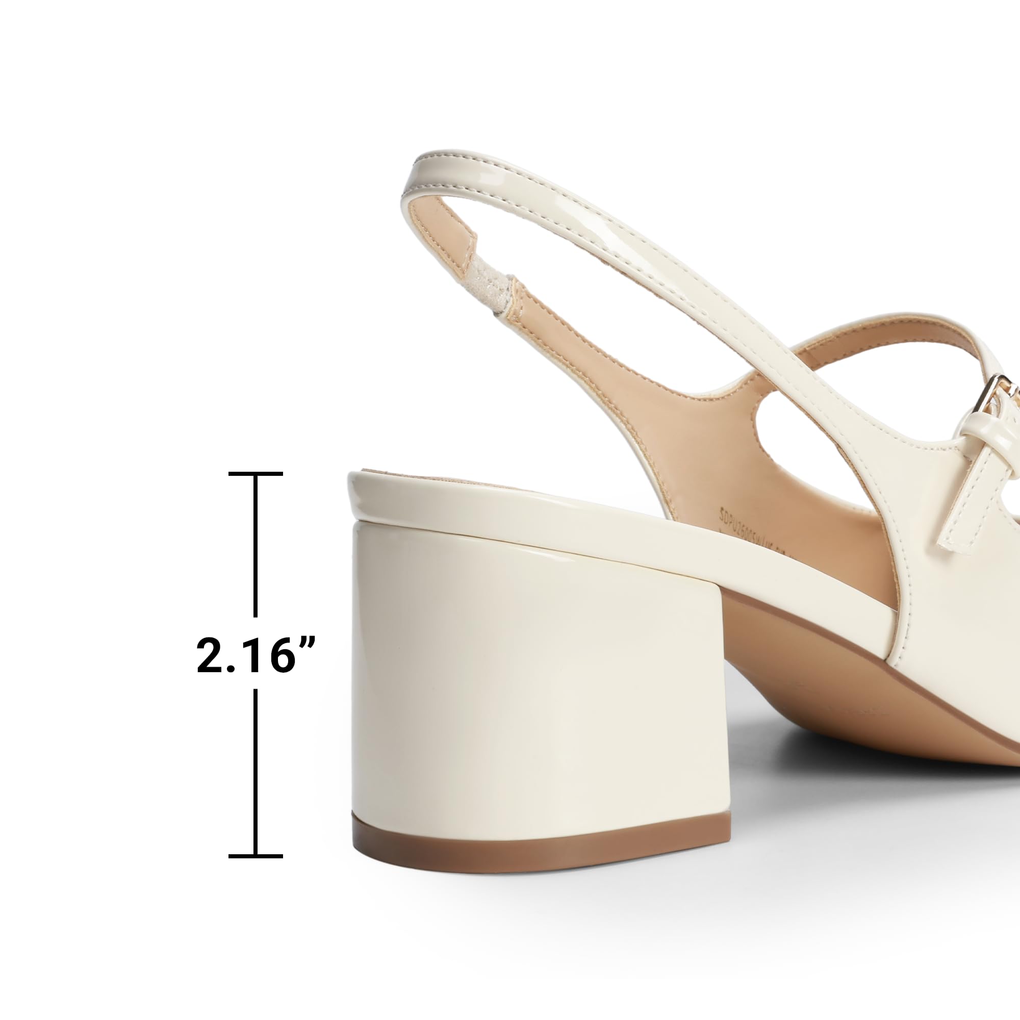 DREAM PAIRS Women's Mary Jane Low Chunky Heels Slingback Closed Square Toe Dress Shoes Wedding Party Work Office Pumps Shoes,Size 7.5,Beige,SDPU26005W