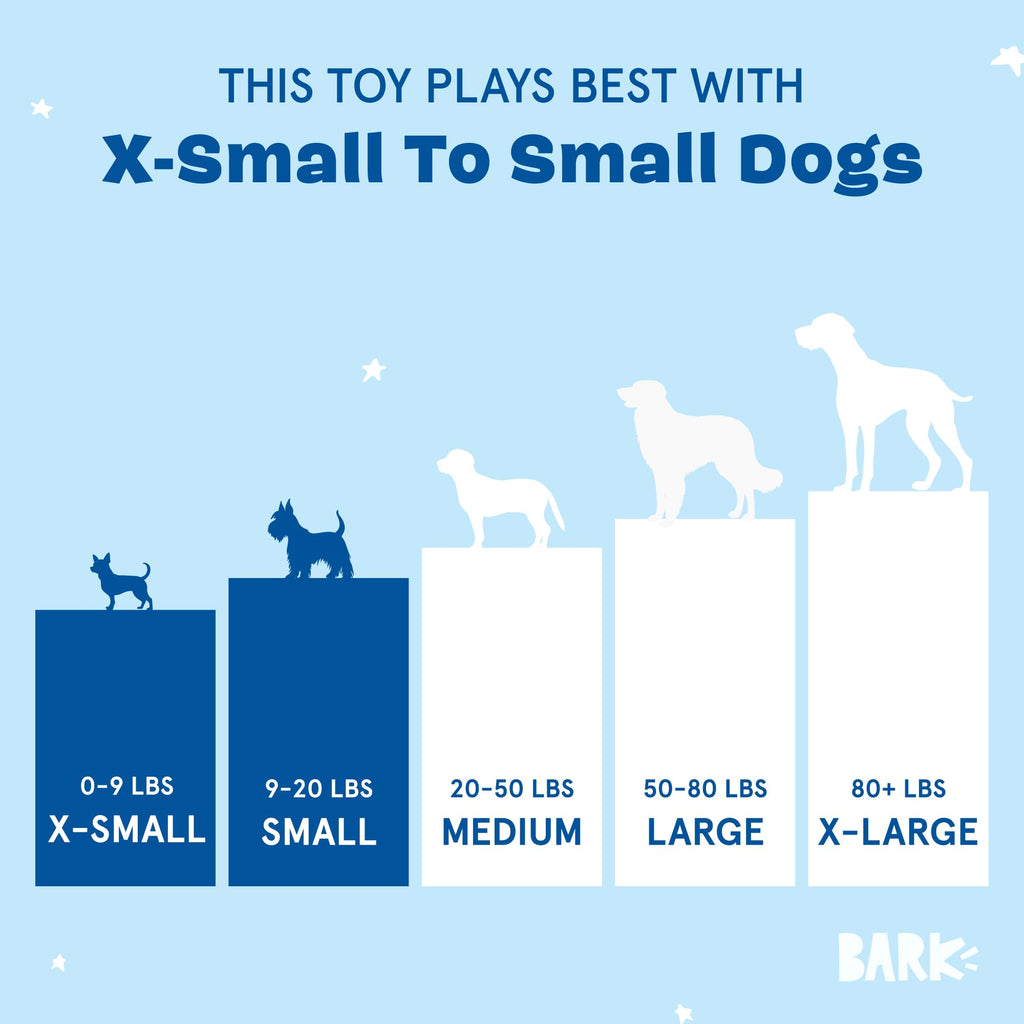 Barkbox Sheila Sugar Glidah Plush Toy for X-Small Dogs – 2-in-1 Squeaky & Crazy Crinkle Fun – Perfect for Fetch, Tug, and Interactive Playtime