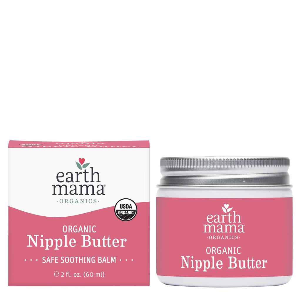 Earth Mama Organic Nipple Butter™ | Nipple Cream Safe for Breastfeeding | Postpartum Essentials for Nursing | Non Lanolin Nipple Cream, 2-Fluid Ounce