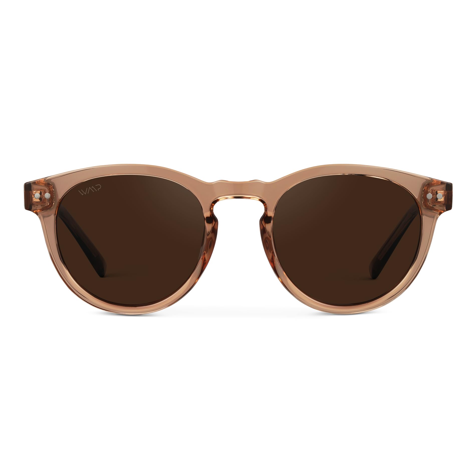 Round Polarized Sunglasses for Women - Retro Classic UV400 Protection for Driving & Everyday Wear (Light Crystal Brown/Brown Lens)
