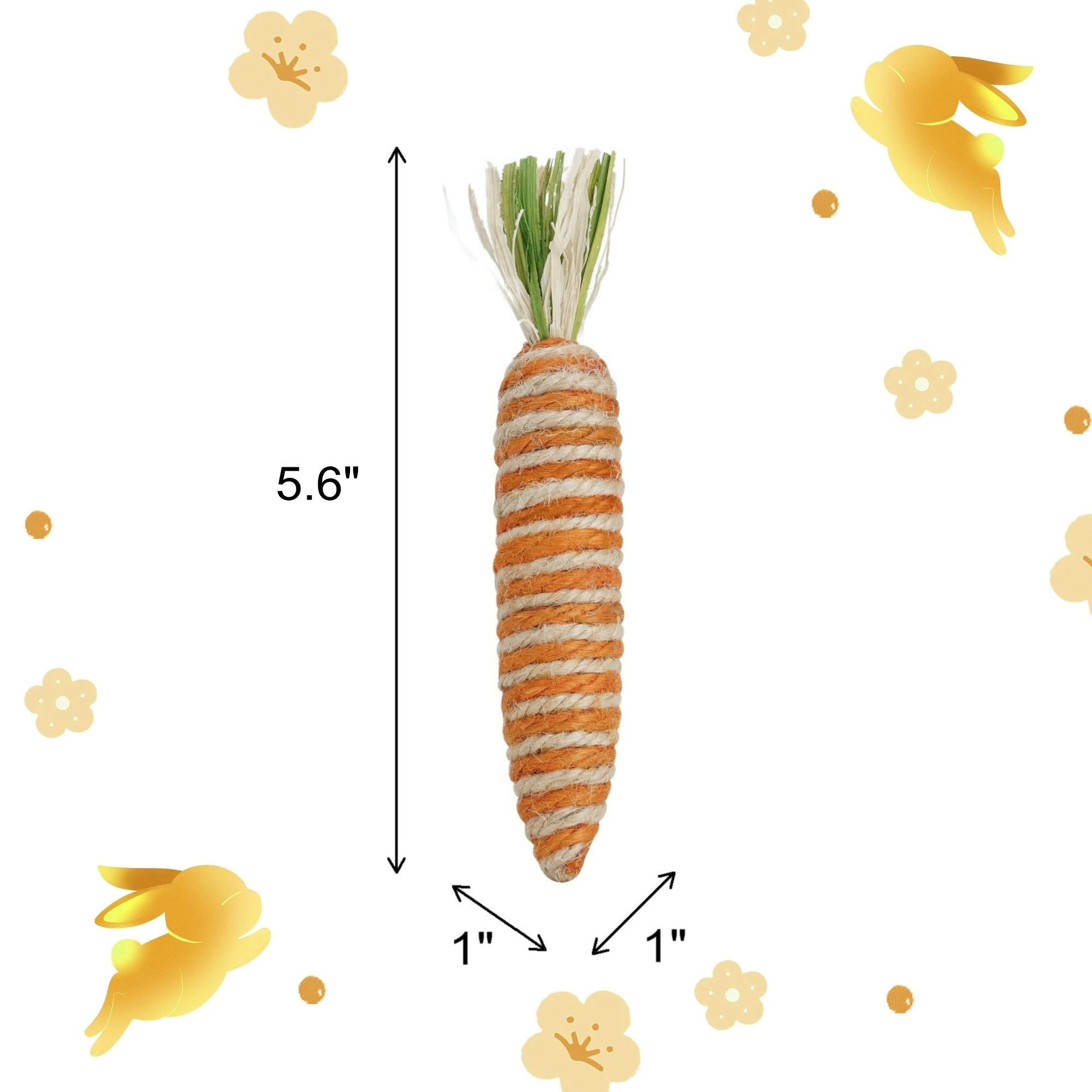 naturevibe 5.6 Inches Sisal Carrot Easter Decor,24 Pack Jute Twine Mini Carrots of Vivid Color for Easter Table Decorations or Spring Decor