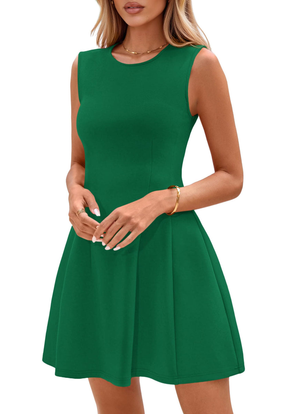 PRETTYGARDEN Summer Dresses for Women 2026 Elegant Classy Spring A Line Business Casual Work Graduation Cocktail Short Dress (Green,XX-Large)