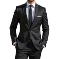 i · FineLong Men's 2 Piece Suit one Button Slim Fit Formal Wedding Prom Tuxedo Suits Blazer Pants Set (US, Alpha, XX-Large, Regular, Regular, Black)