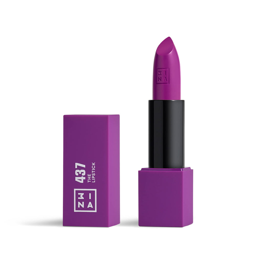 3INA The Lipstick - Moisturizing Lipstick for Women - Semi-Matte Satin Finish with 5-Hour Long Wear - Highly Pigmented and Comfortable - 437-0.16 oz