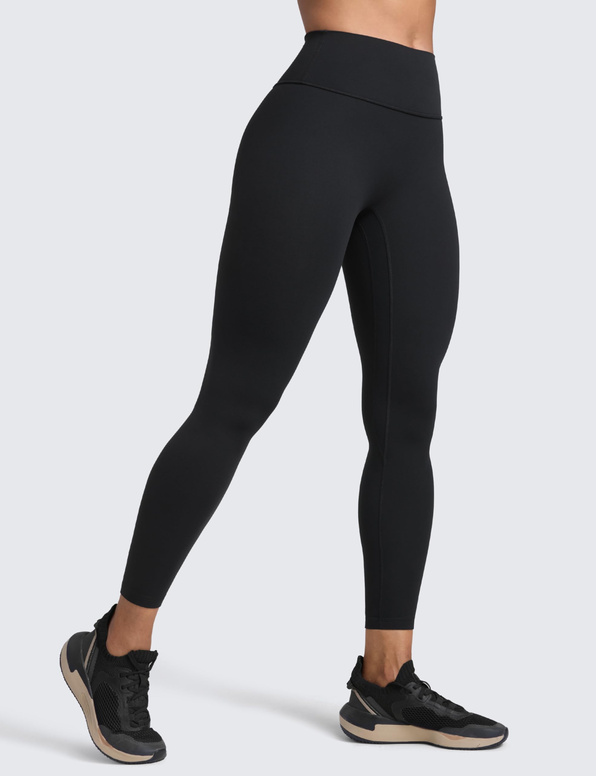 CRZ YOGA Secretsculpt Butterlift Workout Leggings 25" - No Front Seam High Waisted Womens Yoga Pants Booty Scrunch Butt Black Small