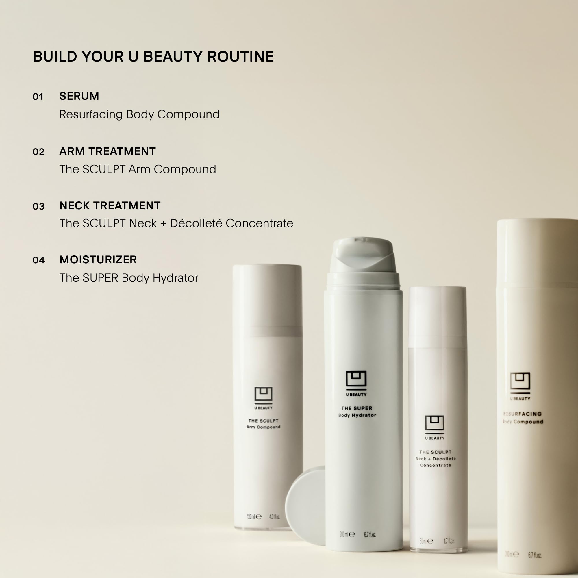 U Beauty SCULPT Arm Compound | Skin Tightening Cream Body Lotion, Firming Arm and Neck Cream with Retinol + Vitamin C - 120ml