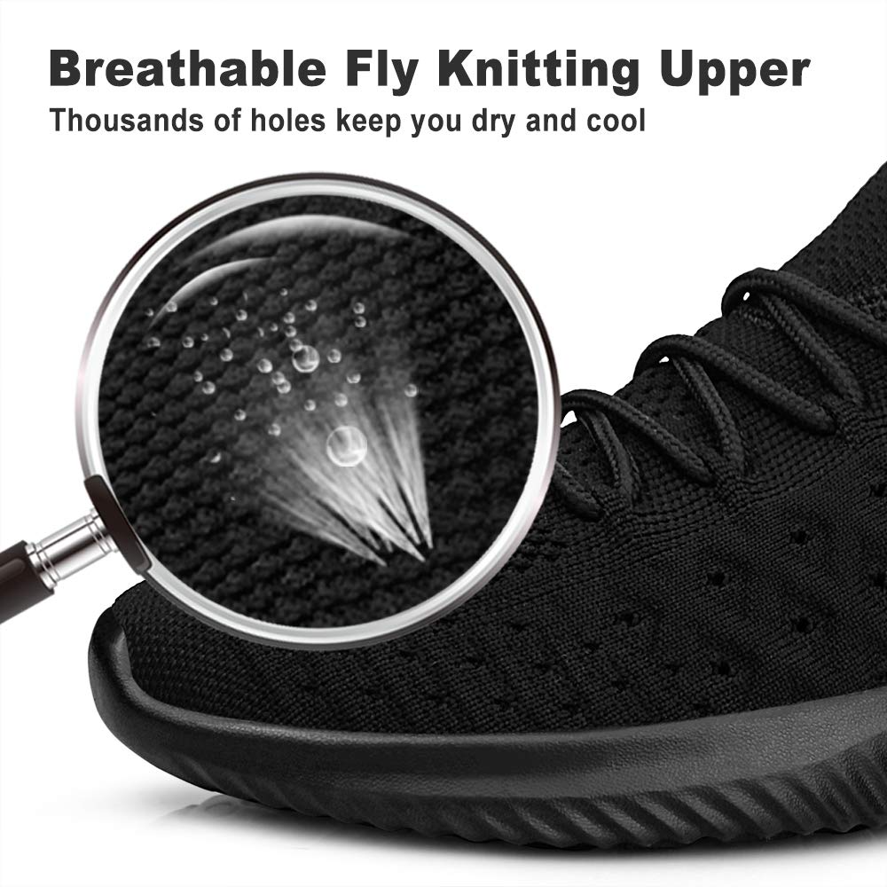 Feethit Mens Slip On Walking Shoes Lightweight Breathable Non Slip Running Shoes Comfortable Fashion Sneakers for Men Black Size 11