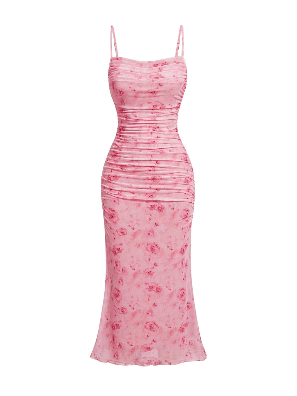 GORGLITTER Women's Floral Spring Summer Wedding Guest Dress Bridal Shower Cocktail Tea Party Beach Midi Sun Dress 2026 Pink Florals Small