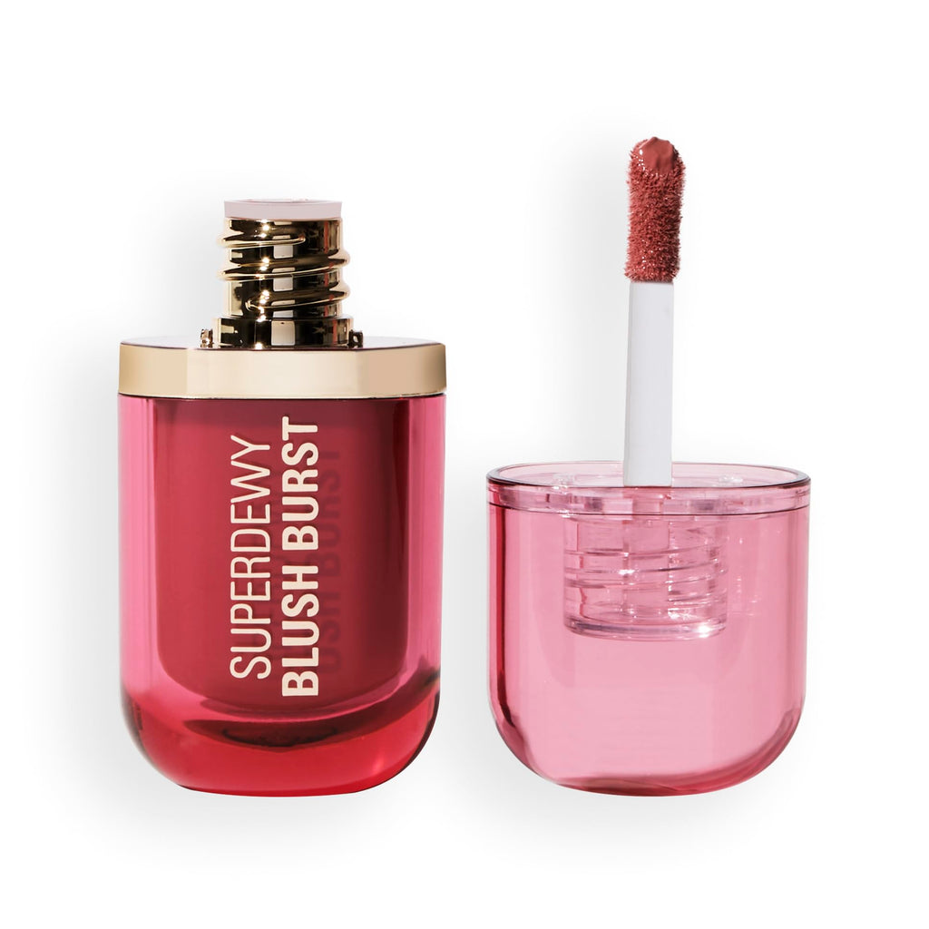 Revolution Beauty London, Superdewy Liquid Blush Burst, Buildable Color for Cheek, Serum Formula with Peptides & Hyaluronic Acid, Vegan & Cruelty-Free, Rose All Day Dusty Pink, 0.14 oz