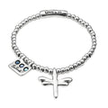 Uno de 50 HEAL-ME Dragonfly Bracelet, Sterling Silver-Plated, Faceted Crystals
