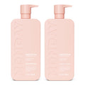 MONDAY HAIRCARE Smooth Shampoo + Conditioner Bathroom Set (2 Count) 27 oz Each For Frizzy, Coarse & Curly Hair Made with Coconut Oil, Shea Butter & Vitamin E 100% Recyclable Bottle Pink