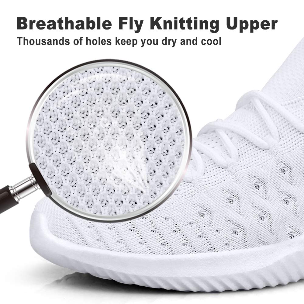 Feethit Mens Slip On Walking Shoes Lightweight Breathable Non Slip Running Shoes Comfortable Fashion Sneakers for Men White Size 12