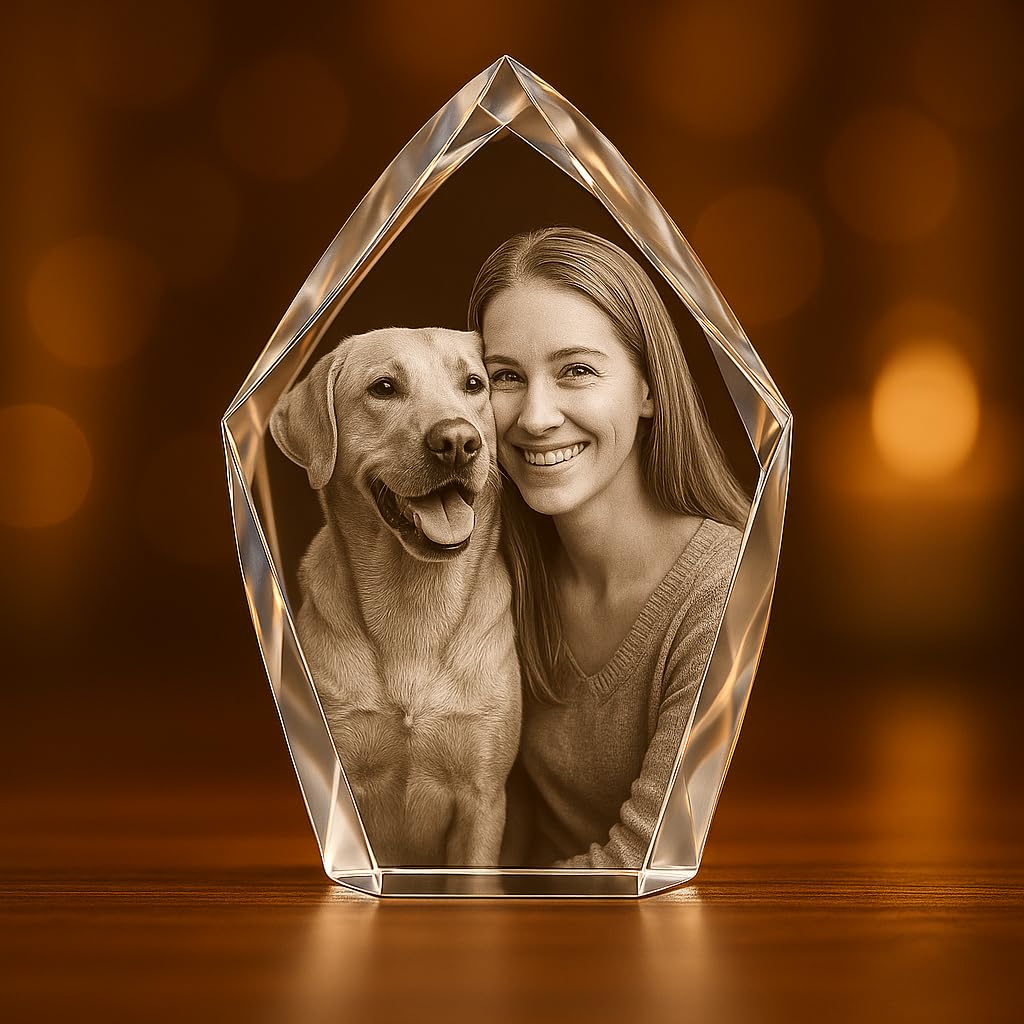 A&B Crystal Collection Iceberg Personalized 3D Engraved Photo (Wedding, Memorial, Mother's Day, Valentine's, Christmas, Personalized) (Iceberg)
