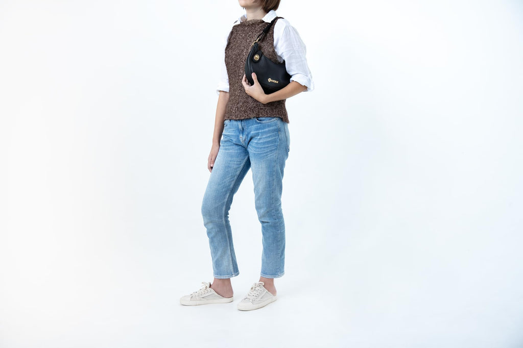 Baroncelli Small Leather Designer Crossbody Purse, Genuine Italian Crafted, Designed and Made in Italy