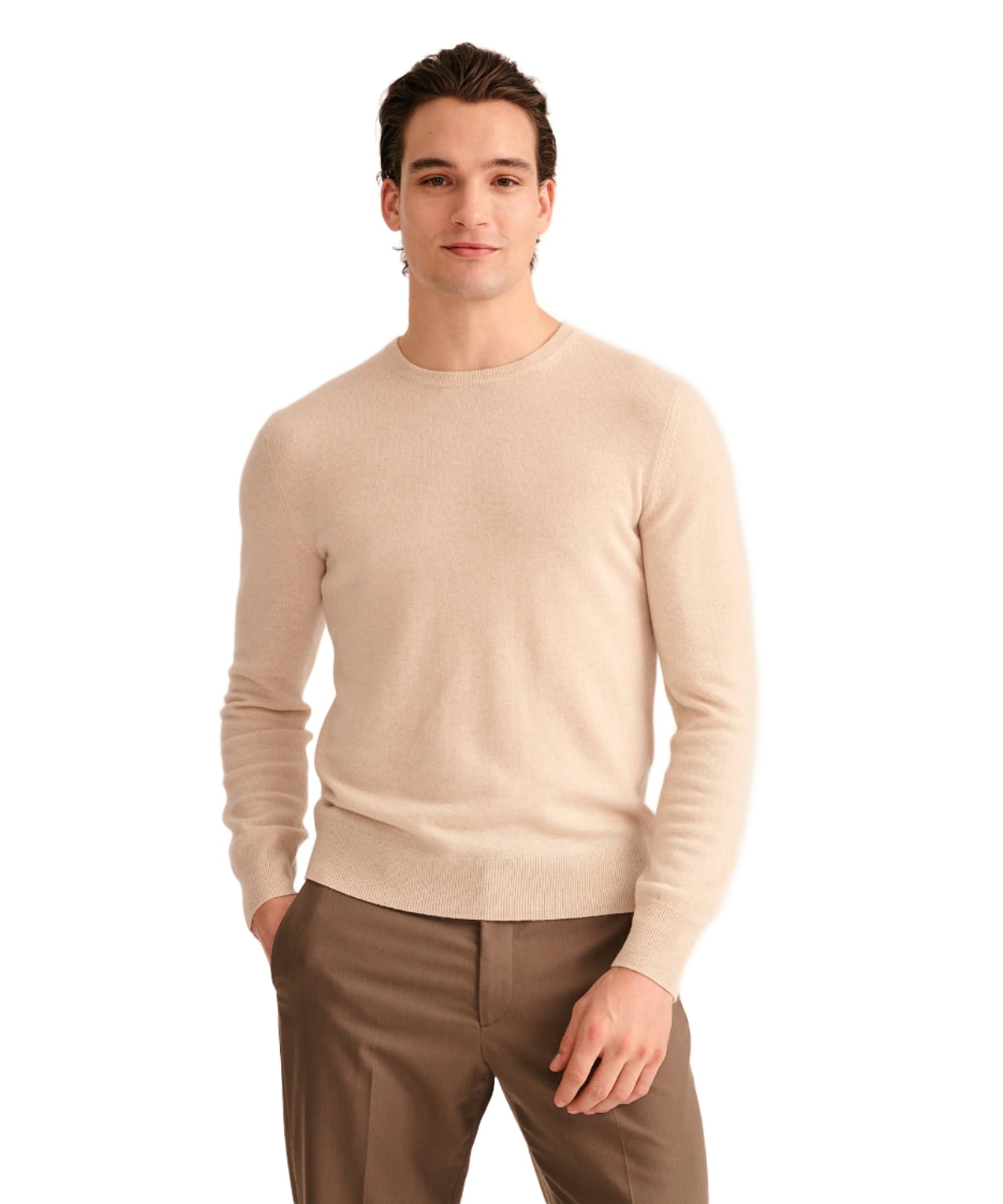 NAADAM The Original Cashmere Crewneck Sweater,Linen,XL