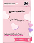 grace & stella Award Winning Pore Strip - Pimple Patches for Face - Heart Hydrocolloid Zit Stickers that Help Soothe & Conceal Breakouts - Cute Patches - Dermatologist-Tested Vegan (Heart, 36 Count)