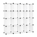 SONGMICS Cube Storage Organizer, Set of 16 Plastic Cubes, Book Shelf, Closet Organizers and Storage, Room Organization, Bedroom Living Room, 12.2 x 48.4 x 48.4 Inches, White ULPC44L