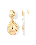 PAVOI 14K Yellow Gold Plated 925 Sterling Silver Posts Teardrop Statement Dangle Earrings | Lightweight Hammered Drop Dangle Earrings for Women