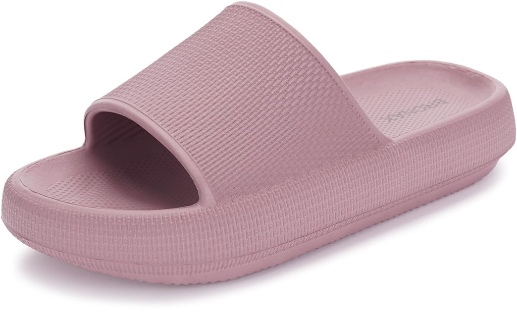 BRONAX Pillow Slippers for Women and Men | House Slides Shower Sandals | Cushioned Thick Sole 40-41 Blush