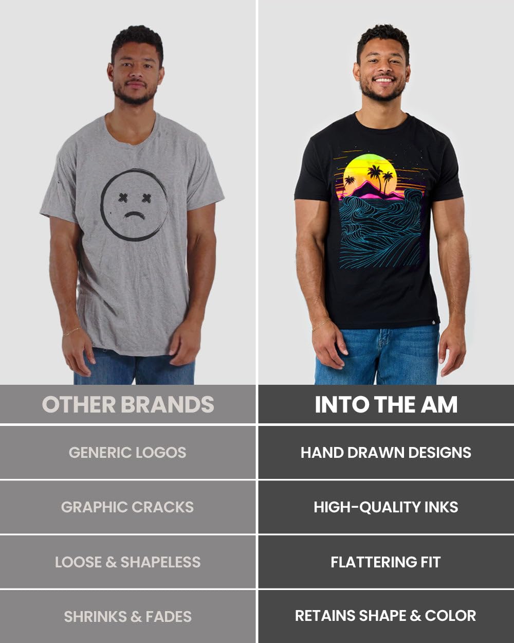 INTO THE AM Tranquil Ascent T-Shirt - Cool Space Design Tees for Men (Cream, 2X-Large)