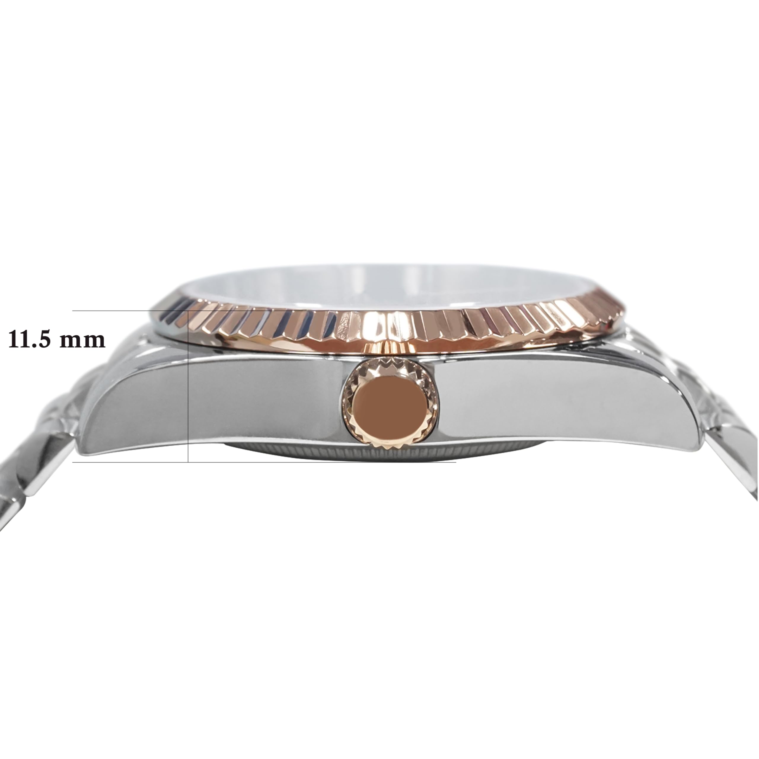 PASCAL Timeless Classic Diamond Watch for Men– Swiss Quartz Watch with Lab-Grown Diamonds, Sapphire Crystal, Elegant Dress Watch Gift,10 ATM Water Resistant, Fits 6.5"-9.5" Wrists (Cocoa Brown, 36)