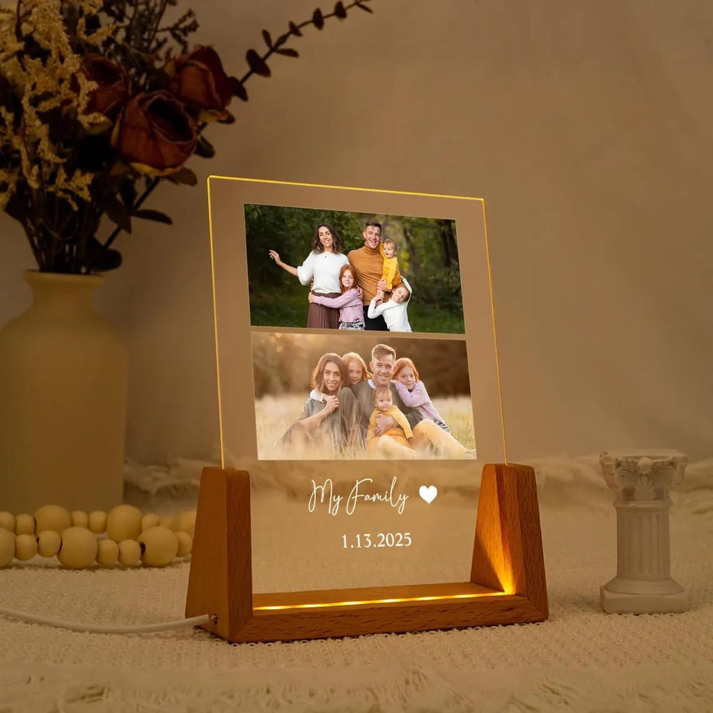 Personalized Picture Frame with Photo,Custom Gifts with Night Light,Personalized Anniversary Birthday Gifts for Women Men Her Him Boyfriend Girlfriend
