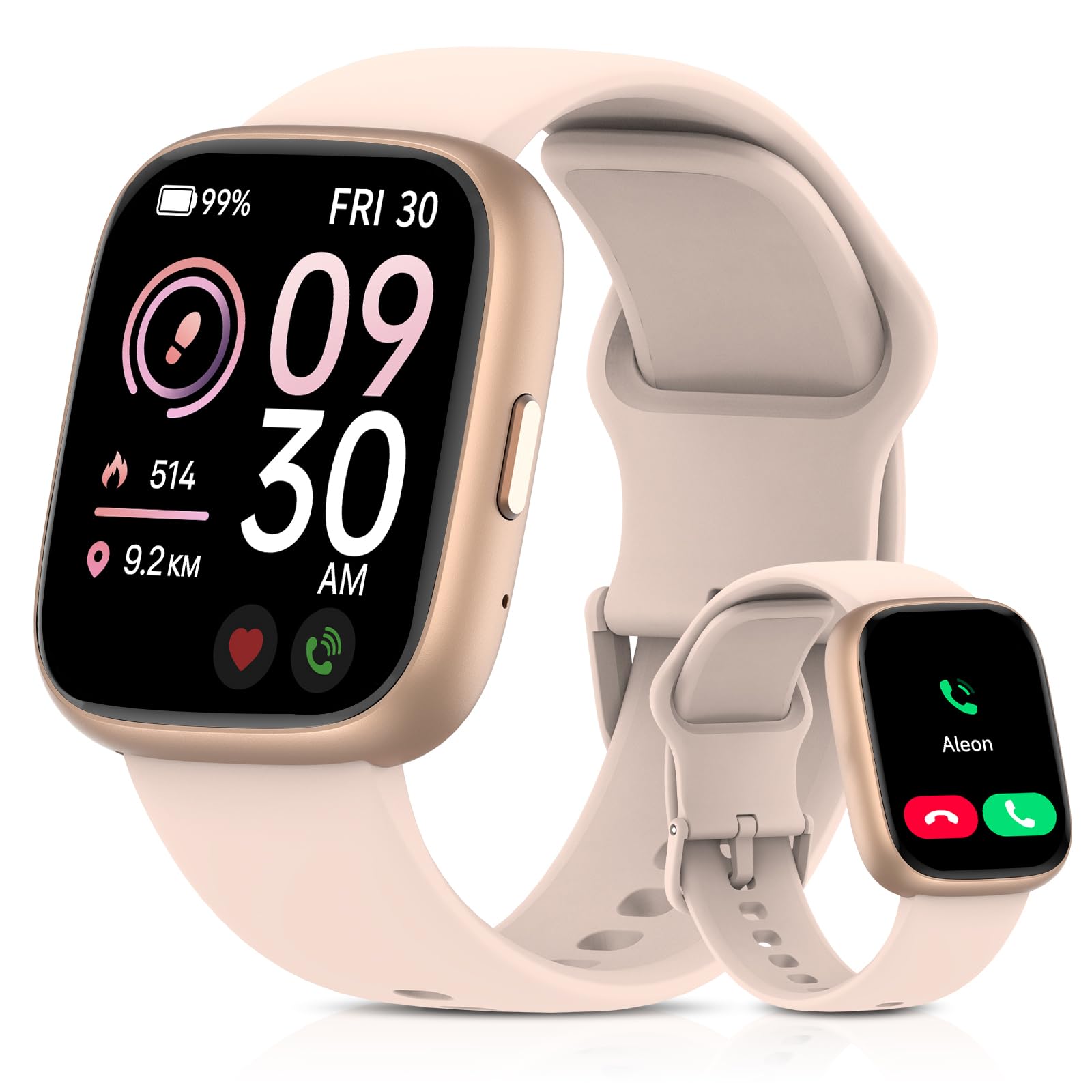 Boqurich Smart Watch Men Women (Alexa Built-in), 1.83" HD Fitness Tracker, Bluetooth 5.3 Call, Heart Rate SpO2 Sleep Monitor, IP68 Waterproof, 100+ Sports Modes, Pedometer for iOS Android (Pink)