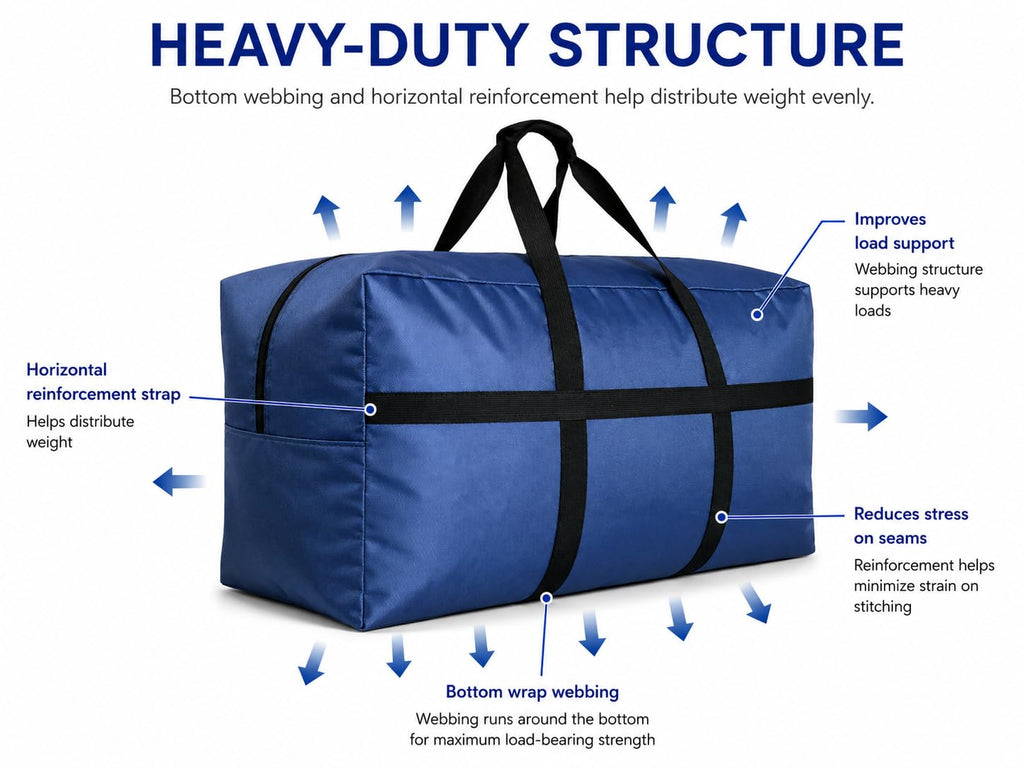 HaoHakka Extra Large Duffle Bag for Travel, Big XL Oversized Foldable Duffel Storage Bags with Reinforced Handles & Lockable Zipper - Blue, 100L