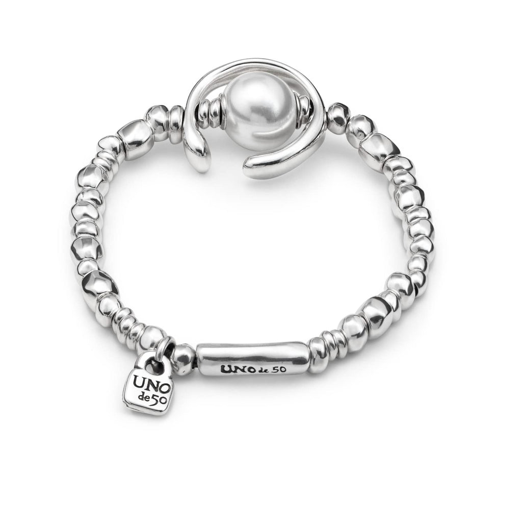 Uno de 50 Stretch Bracelet ANOTHER ROUND OH OH OH! Sterling Silver-Plated, Handcrafted in Spain