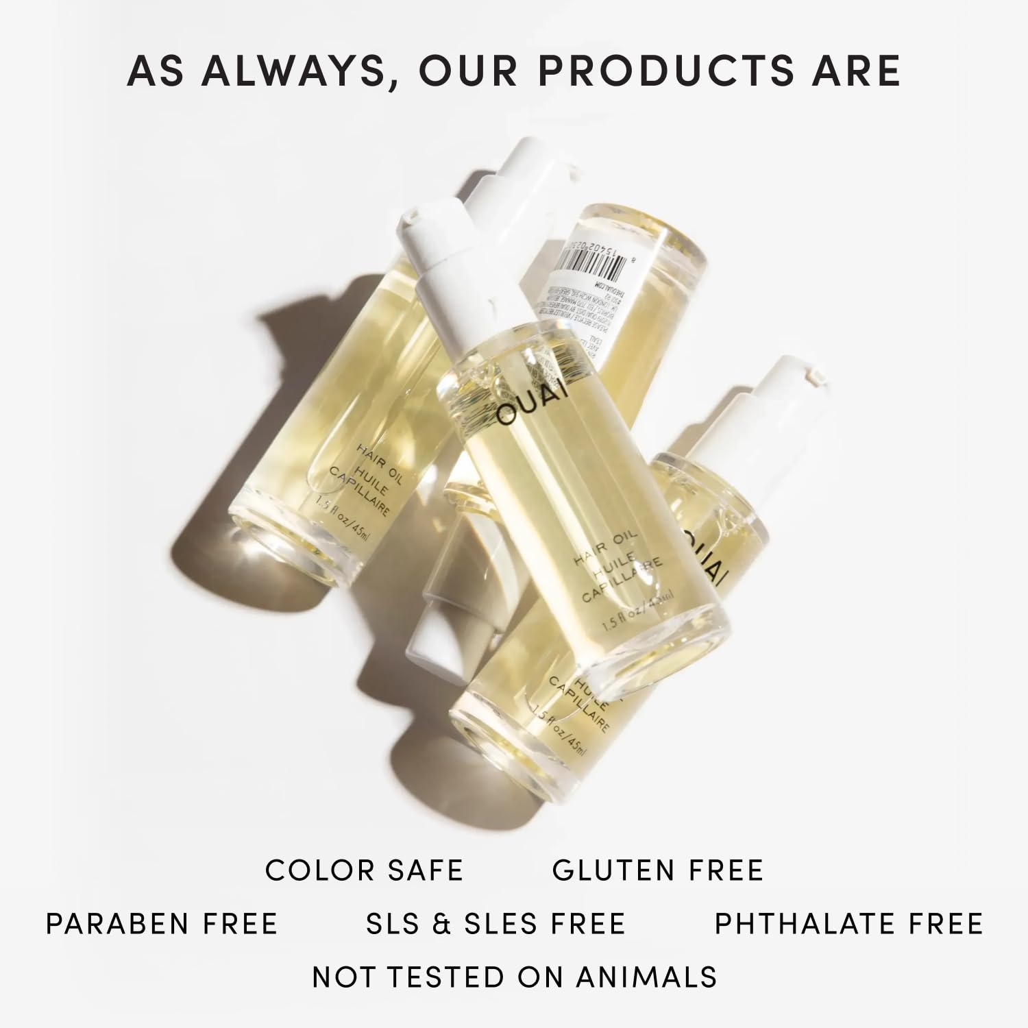 OUAI Hair Oil Travel Size - Hair Heat Protectant Oil for Frizz Control - Adds Shine and Smooths Split Ends - Color Safe Formula - Paraben, Phthalate and Sulfate Free (0.45 oz)