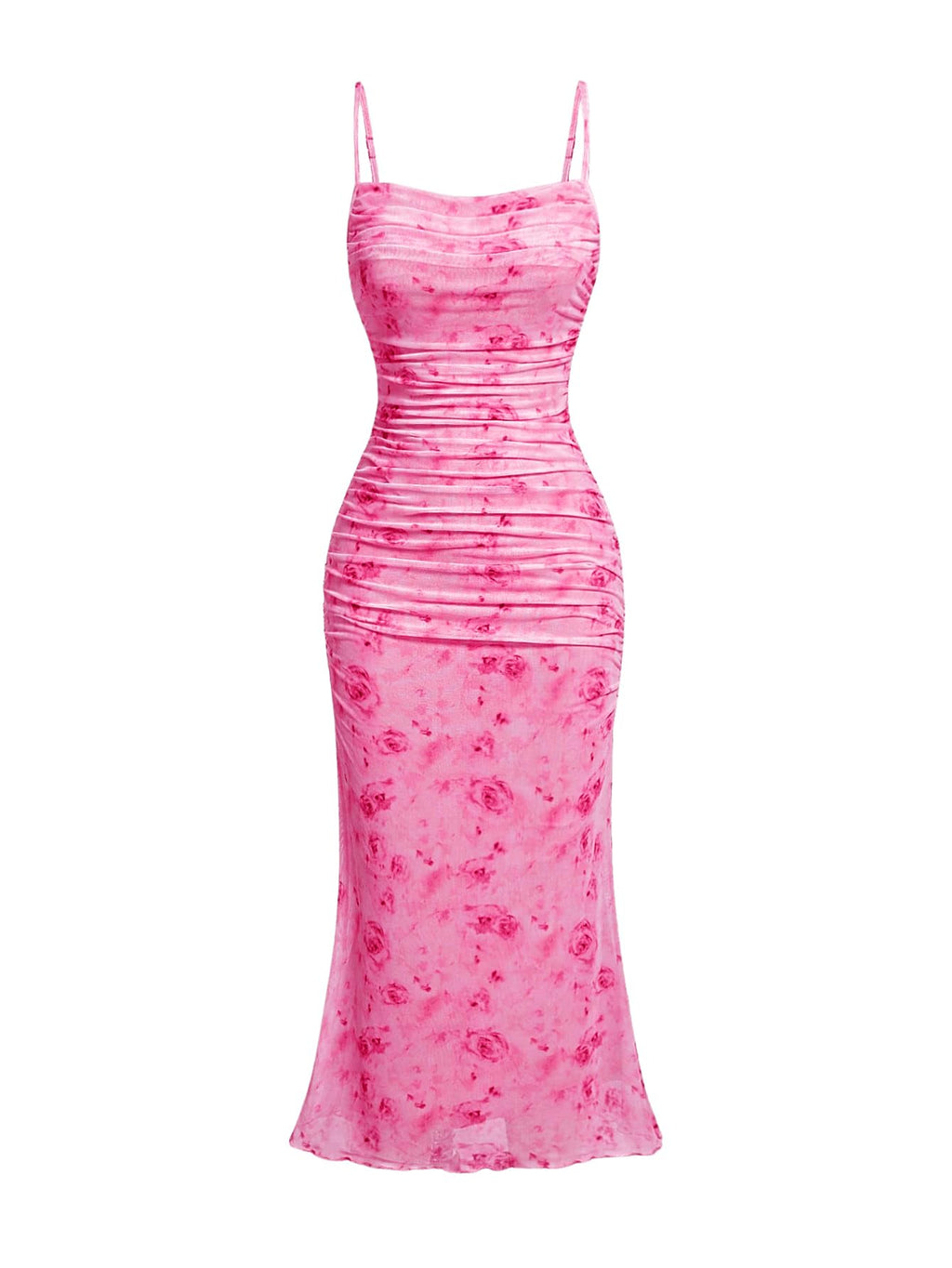 GORGLITTER Women's Floral Spring Summer Wedding Guest Dress Bridal Shower Cocktail Tea Party Beach Midi Sun Dress 2026 Hot Pink Florals Small