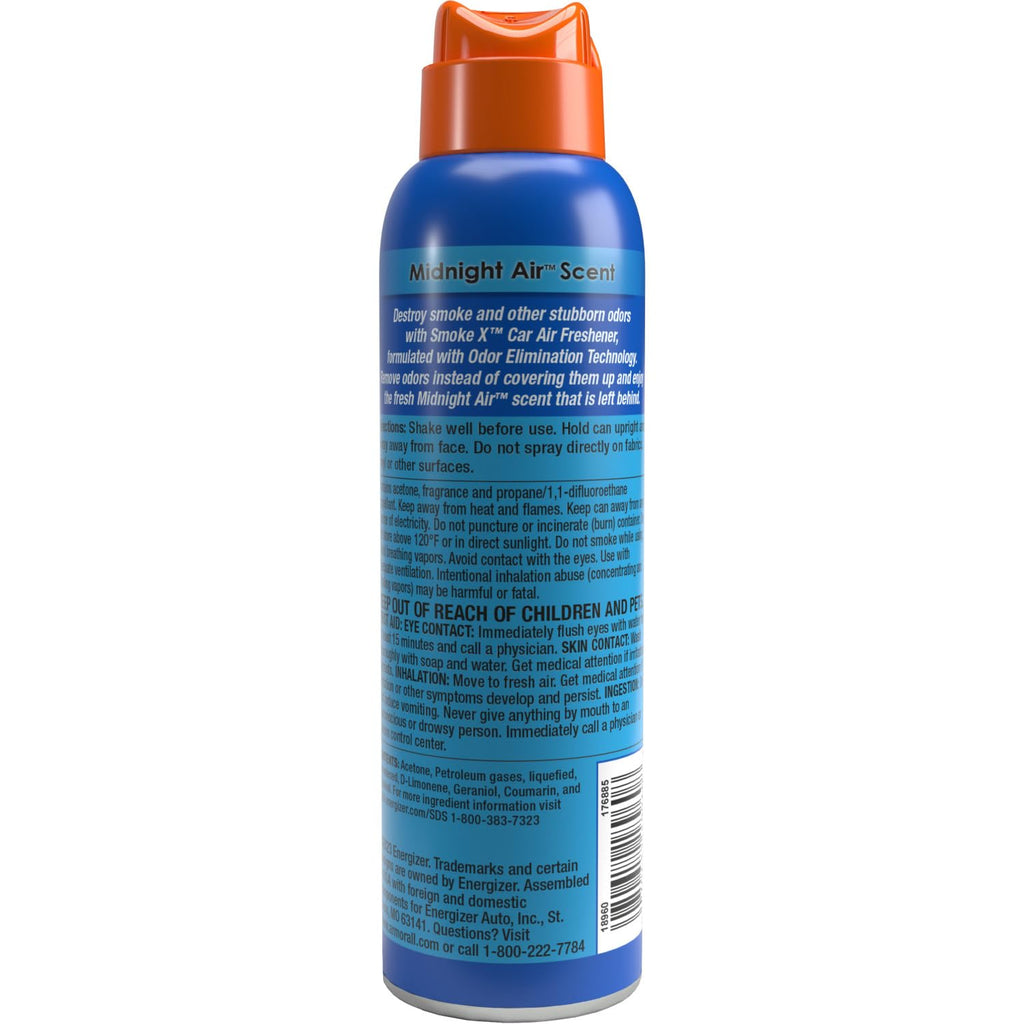 Fresh FX Smoke X Car Odor Eliminator Spray by Armor All, Car Air Freshener Spray, Midnight Air Scent, 3.5 Oz