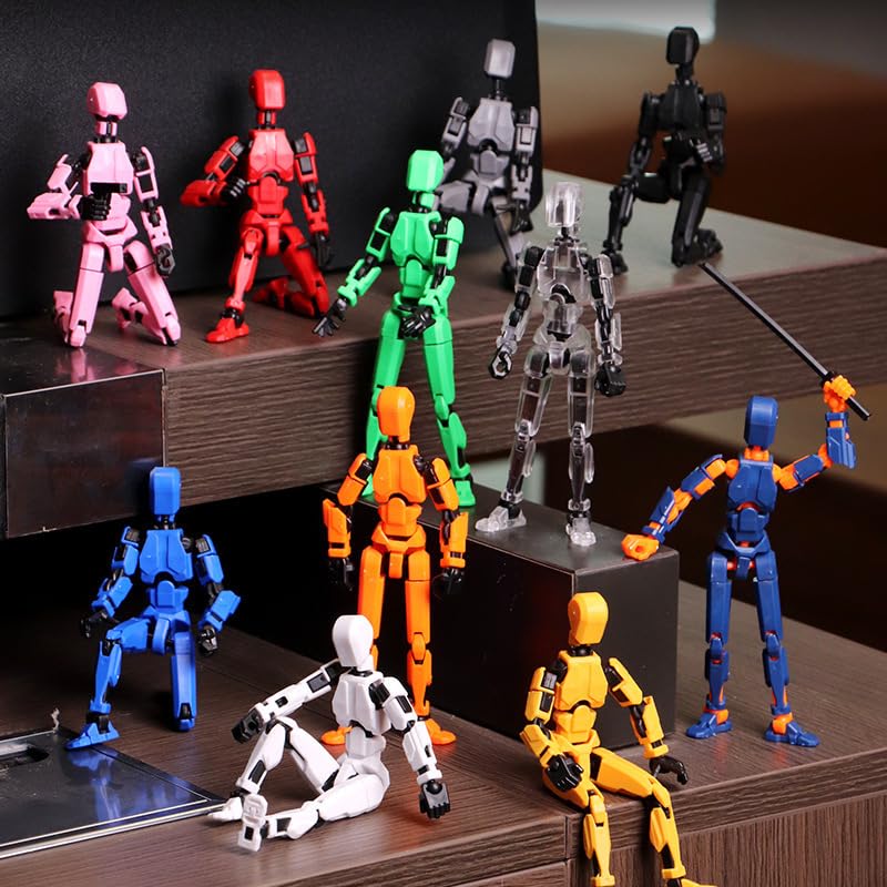 Dumwick Assembly Completed Titan 13 Action Figure Set,Titan 13 Robot Action Figures 3D Printed Multi Jointed Movable,Nova 13 Action Figure,Decorations for Action Figures (5pcs,Assembly Completed)