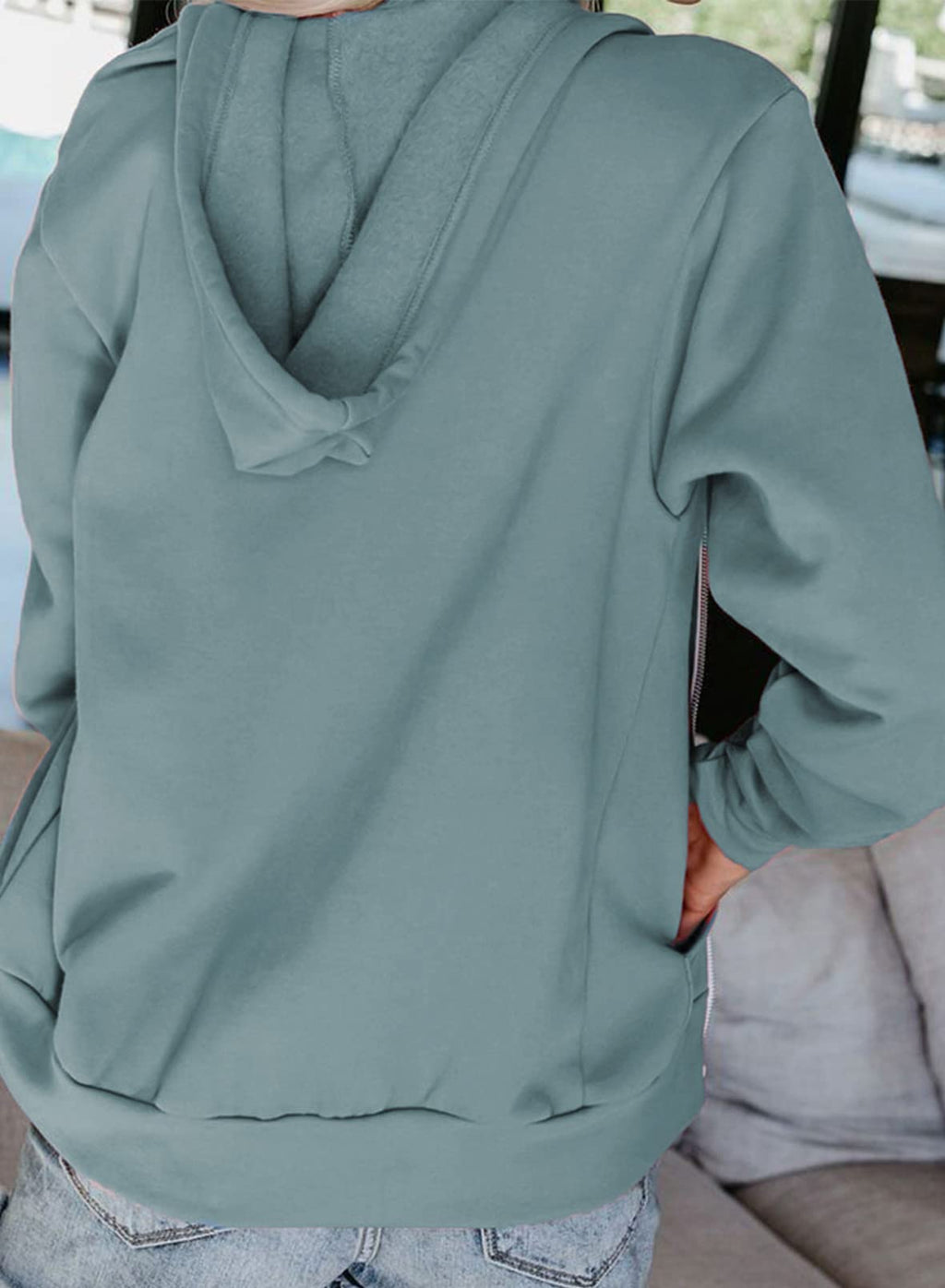 Dokotoo Women's Fall Solid Color Oversized Full Zip Up Hoodie Long Sleeve Plus Size Ladies Hooded Sweatshirts Pockets Jacket Coat for Women Teen Girls 2026 Fashion Casual Sky Blue Large