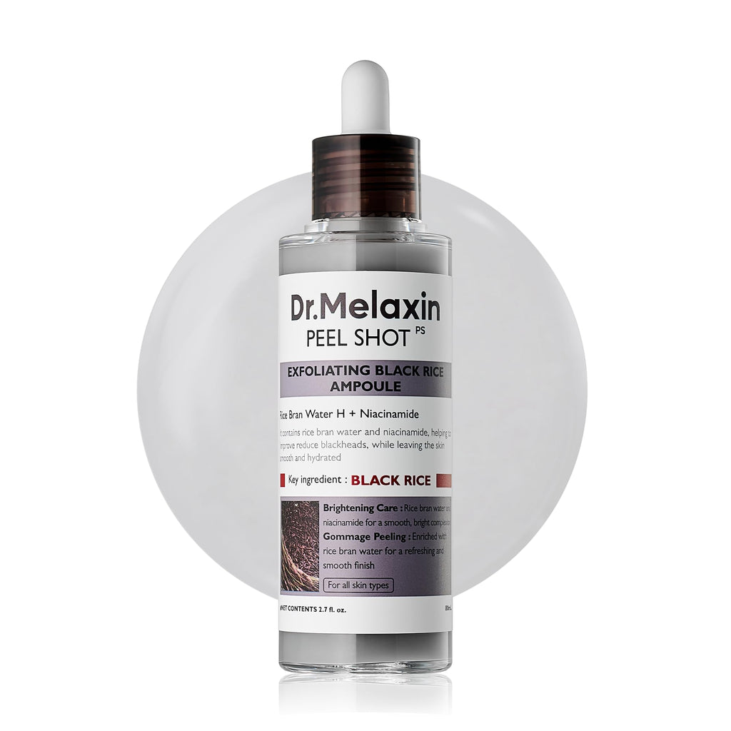 Dr.Melaxin Peel Shot Glow Rice Peeling Ampoule 80ml Daily Soft Exfoliating Face and Body Scrub Dead Skin Cells Blackhead Remover for All Skin Types korean skin care