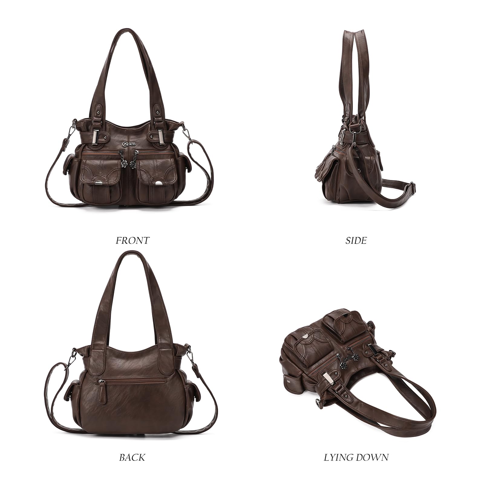 Purses and Handbags for Women Small Hobo Shoulder Bags Soft PU Leather Multi Pockets Tote Bag