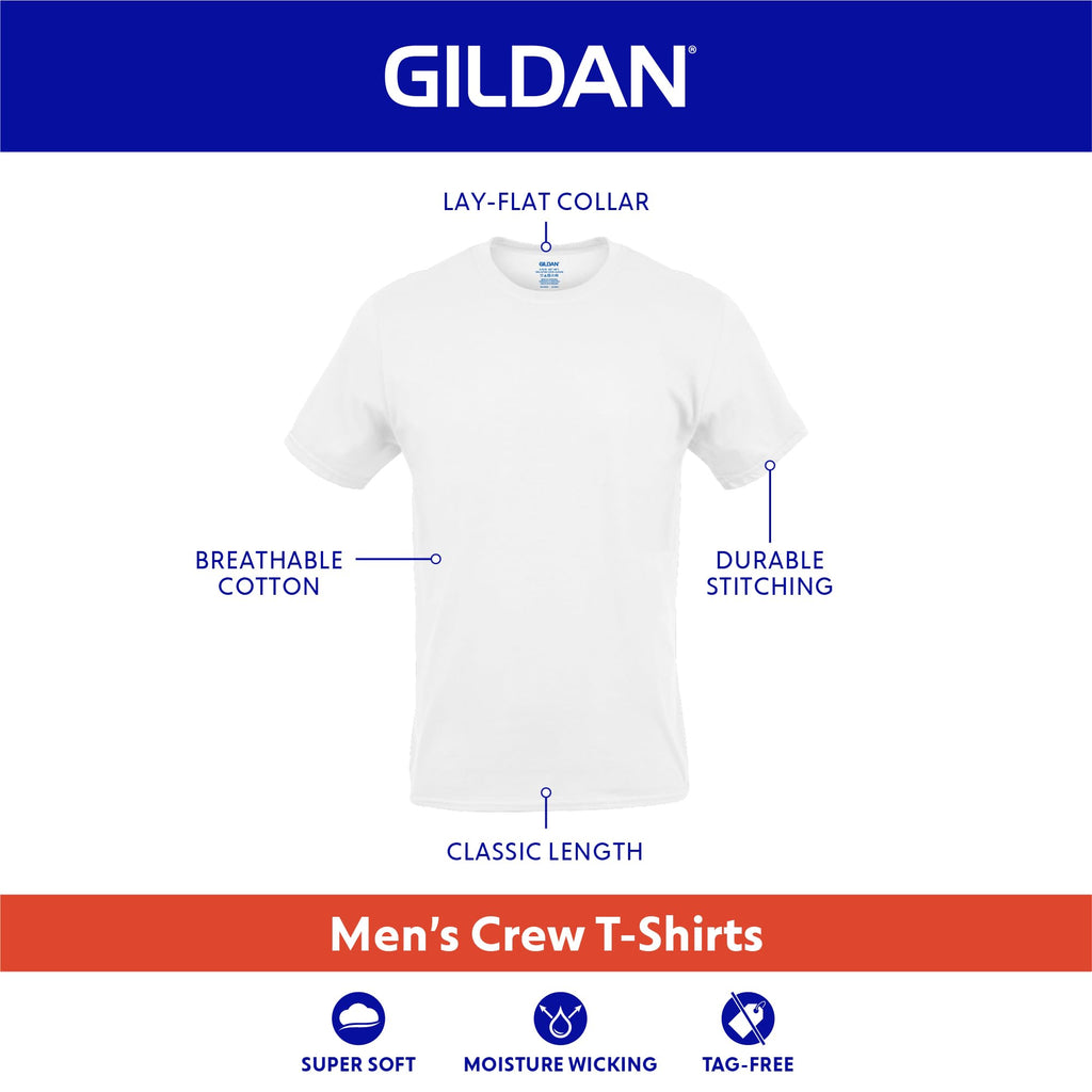 Gildan Men's Crew T-Shirts, Multipack, Style G1100, Navy/Charcoal/Cardinal Red (5-Pack), Large