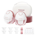 Momcozy Breast Pump Hands Free Mobile Style | M6, Wearable Breastfeeding Pump Ideal Rhythm for More Milk, DoubleFit Flange More Fit & Discreet with 3 Modes & 9 Levels, 24mm - 2 Pack Cozy Red