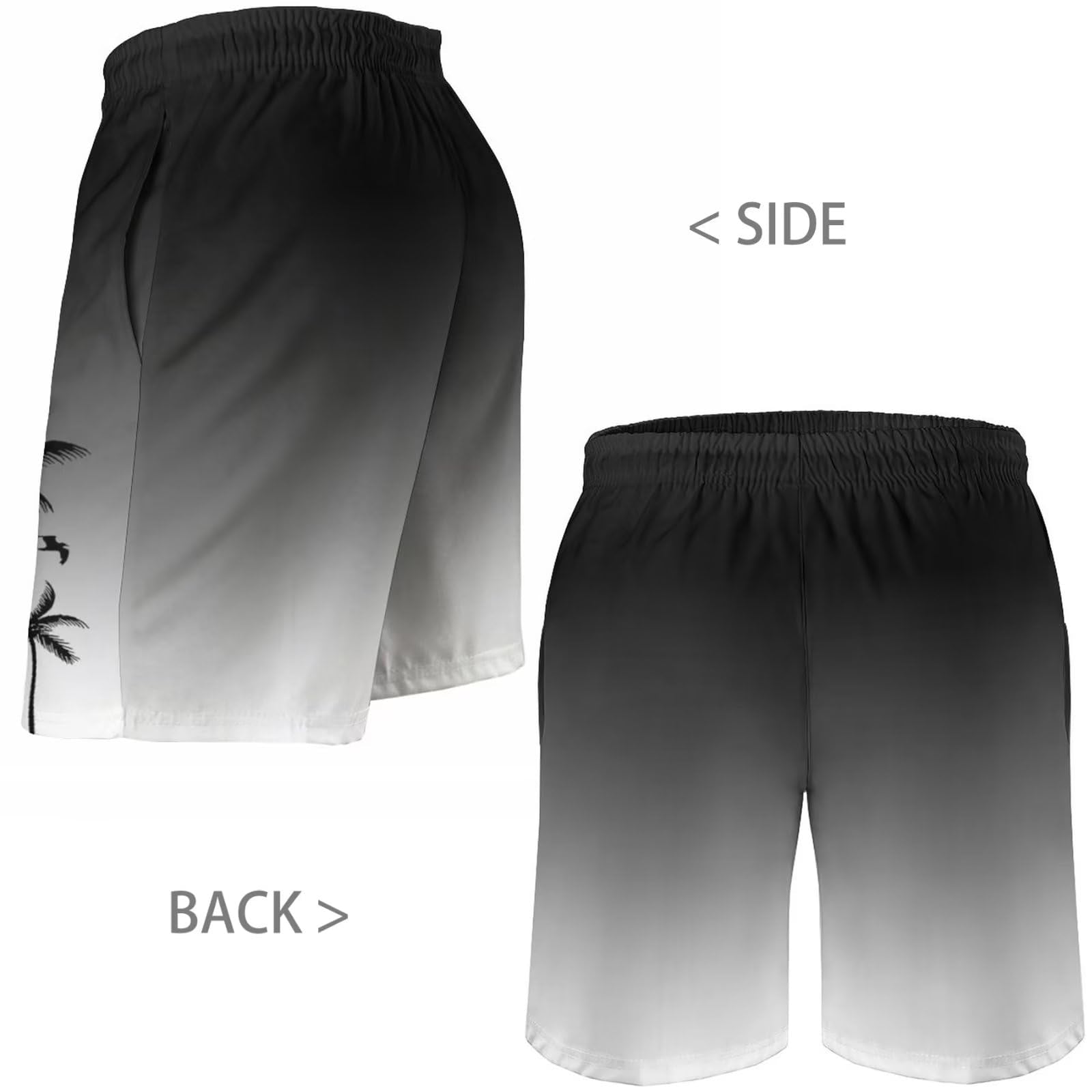 Lzzidou Men's Swim Trunks Mesh Lining Bathing Suit 8 Inch Inseam Swimsuits Hawaiian Beach Shorts with Pockets