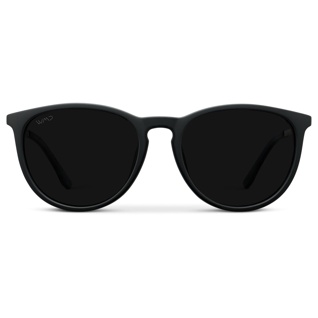 WearMe Pro Round Polarized Sunglasses for Women - UV400 Protection, Lightweight Tortoise Shell Frame, Vintage Retro Designer Style (Gold Frame/Black Lens)