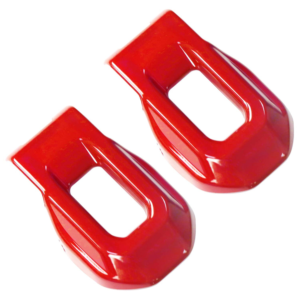 ABS Hood Latches Decor Trim Lock Catch Brackets Cover for Jeep Wrangler JL JLU 2018-2021 (Red-Pair of 2)