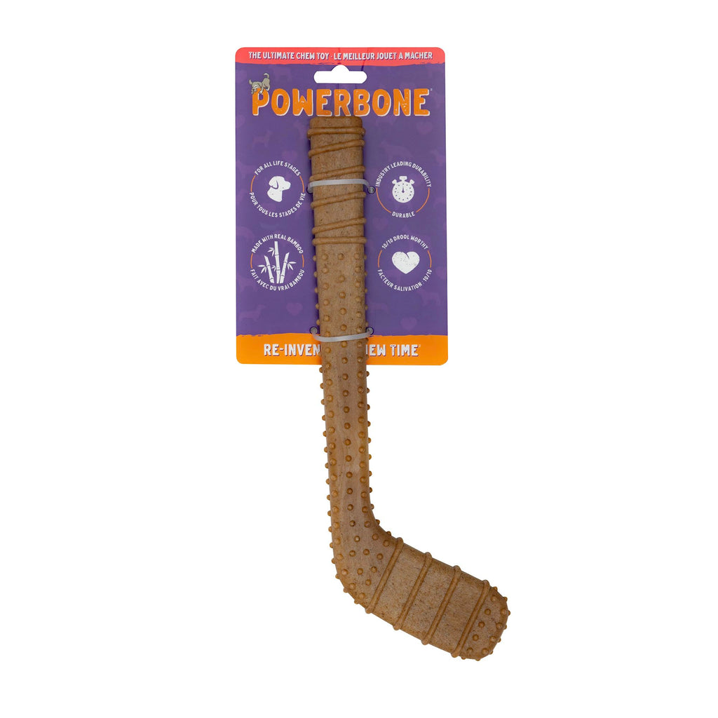 Powerbone Pet Chew Toy for Dogs - Durable, Non Toxic & Pet Safe - Best for Aggressive Chewers, Long Lasting Dental Health, Dog Teeth Cleaning, Dog Life Stages - Hockey Stick 12"