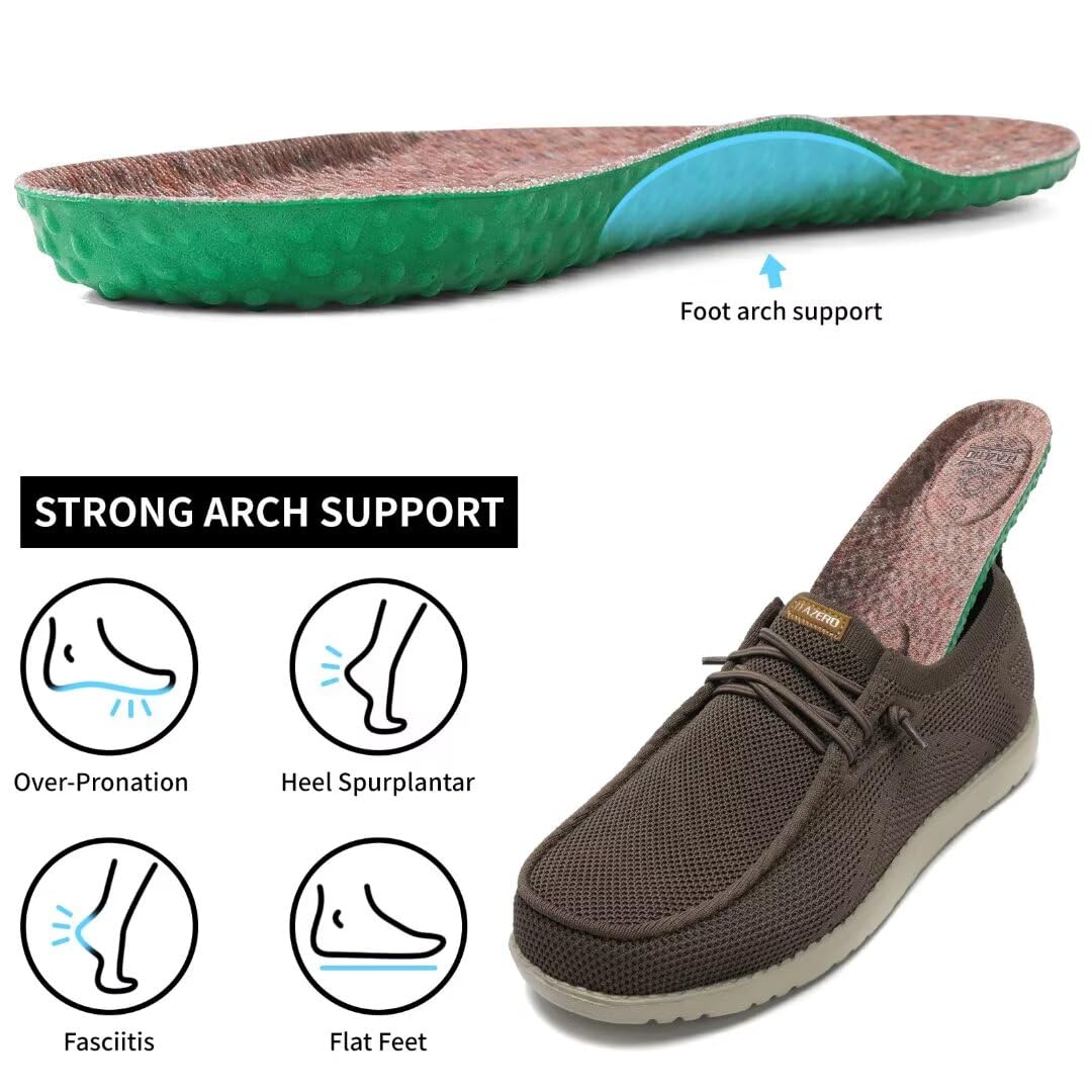 ITAZERO Extra Wide Shoes for Men 6E Comfortable Lightweight Orthopedic Loafers with Arch Support for Swollen Feet Big and Tall Shoes(Khaki 11)