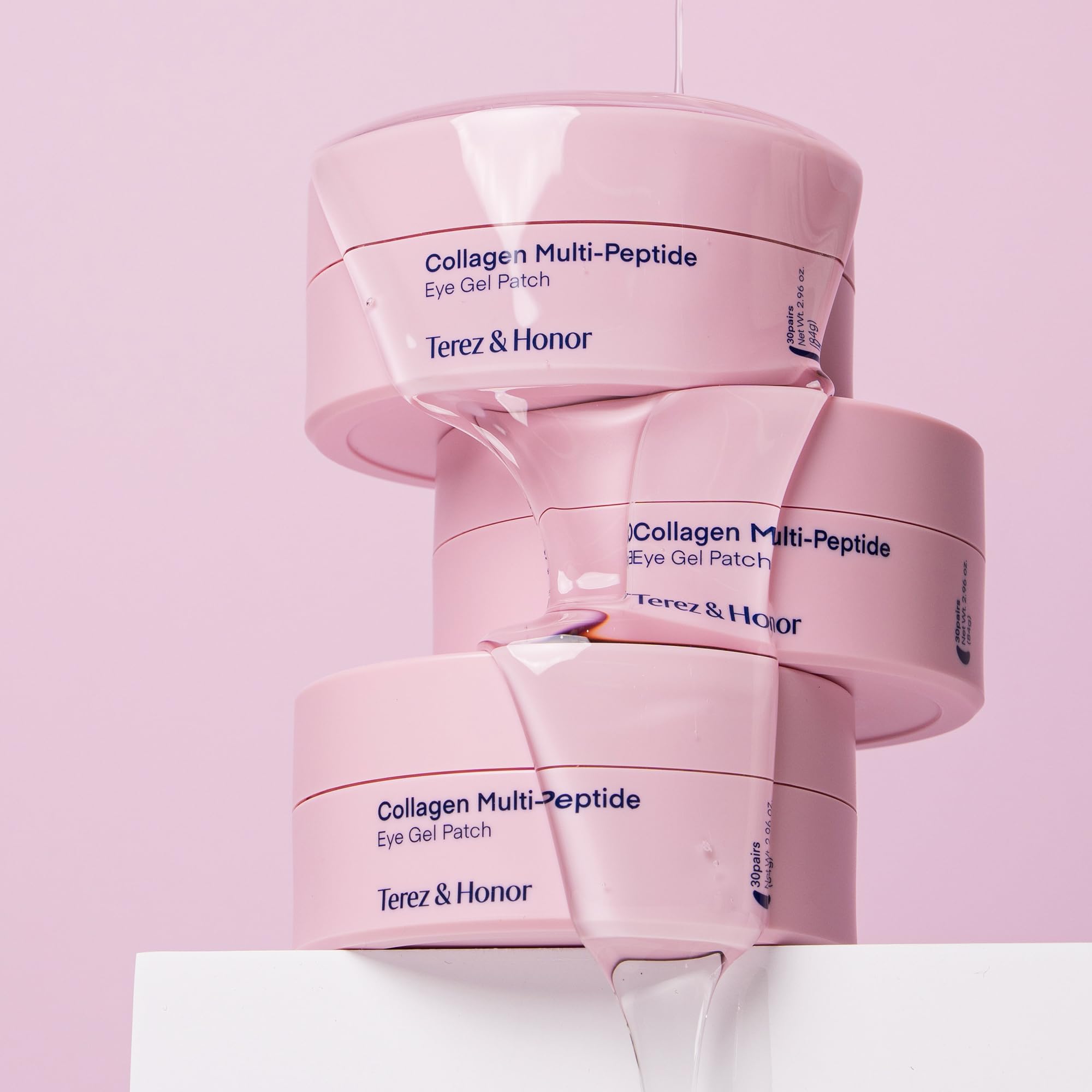 TEREZ & HONOR Peptide Collagen Under Eye Patches - 60 Korean Firming, Glowing & Hydrating Hydrogel Mask for Puffy Eyes, Dark Circles, Wrinkles, Fine Lines, Undereye Bags - Anti-Aging Eye Gel Pads