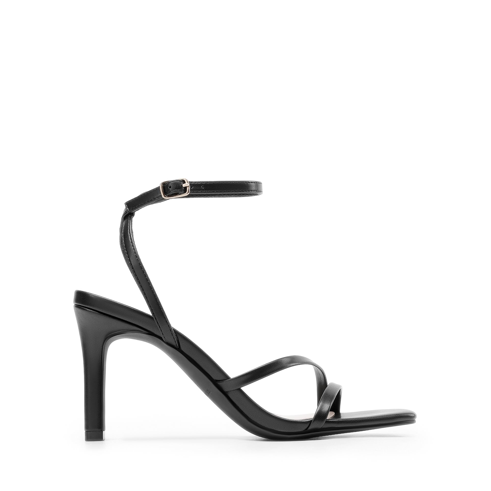 DREAM PAIRS Women’s High Stilettos Heels Open Toe Square Sandals Ankle Strap Pumps Sexy Comfort Strappy Dress Shoes Party Wedding Heeled Sandals,Size 8,Black-Pu,DWUMHS2563
