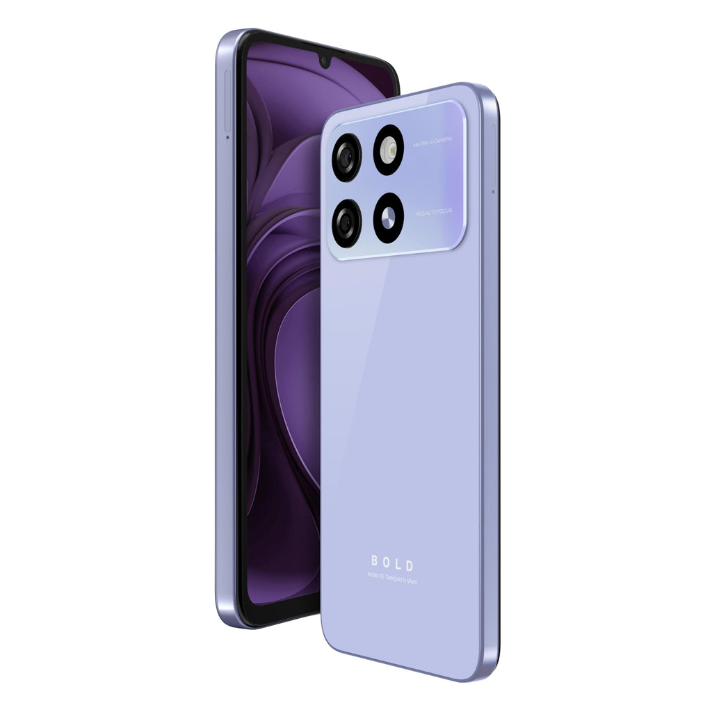 BLU Bold K5 | 2025 | All-Day Battery | Unlocked | 6.8” HD+ Infinity Display | 64GB/4GB | Dual 13MP Camera | US Version | US Warranty | (Lilac)