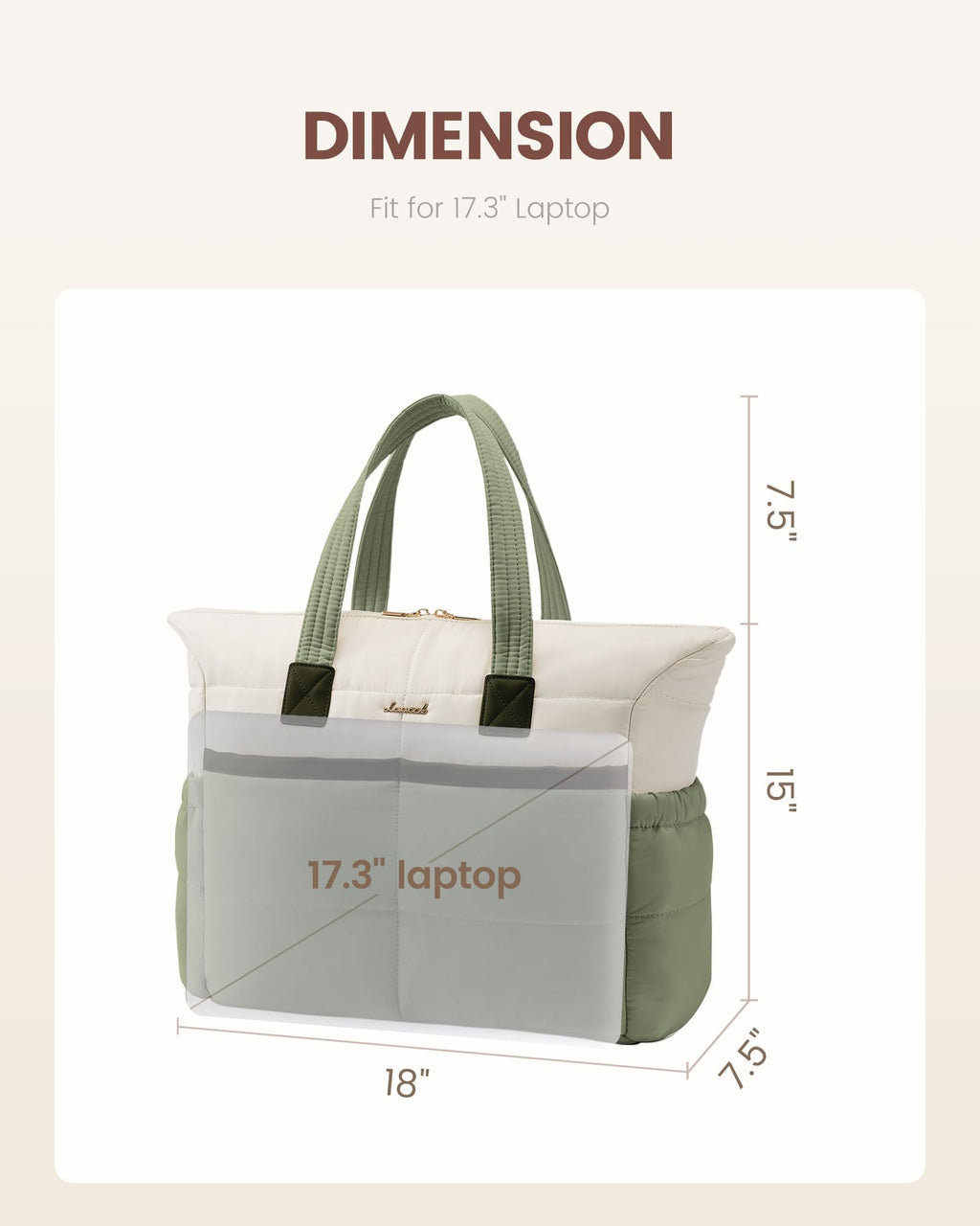 LOVEVOOK Puffer Laptop Bag for Women 17 Inch,Large Lightweight Work Bag Computer Bags for Laptops Tote Bag,Cute Teacher Bag Purse Handbags with Laptop Compartments for Daily,Travel,Business,Office